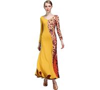 Yhsgscr A,XL, Ballroom Dance Dresses Asymmetric Splice Waltz Performance Clothing Simple Neck Foxtrot Modern Competition Costumes