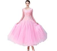 Yhsgscr Adult Ballroom Performance Dress Modern Dancewear for Women Banquet Clothing National Standard Waltz Dance Skirt,E,S