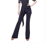 Yhsgscr Adult Latin Dance Trousers Tango Professional Performance Pants Training Pants for Rumba Women's Ballroom Clothes,Black,3XL