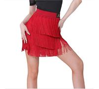 Yhsgscr Fringe Latin Dancing Short Skirt Tango Performance Clothes Women's Cha Cha Training Outfit Dancewear for Rumba Samba,A,XXL