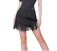 Yhsgscr Fringe Latin Dancing Short Skirt Tango Performance Clothes Women's Cha Cha Training Outfit Dancewear for Rumba Samba,B,3XL