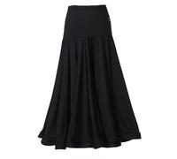 Yhsgscr Latin Performance Ostumes Dancing Skirt for Rumba Samba Adult Cha Cha Training Outfit Women's Tango Big Swing Skirt,Black,XL