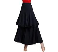 Yhsgscr Womens Ballroom Dance Costume Set Women's Ruffle Sleeve Waltz Tango One Piece Dance Top Social Dancing Skirt,C,L