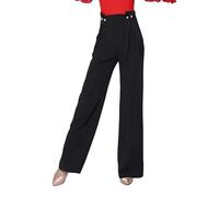 Yhsgscr Women's Latin Dance Pants Tango Performance Pants Adult Cha Cha Dancing Trousers Training Trousers for Rumba Samba,Black,29