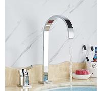 YHSGY Basin Faucet Bathroom Nickle Gold Super Long Pipe Two Holes Bathroom Faucet Sink Tap 360 Rotating Basin Tap