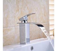 YHSGY Chrome Basin Faucet Waterfall Chrome Brass Bathroom Faucet Basin Mixer Sink Tap Spout Single Hole Hot and Cold Water