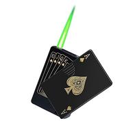YHSGY Jet Torch Lighter, Green Flame Lighter, Refillable Butane Metal Windproof Lighter, Outdoor Indoor Camping BBQ Candle Birthday Gifts for Men (Color : A)