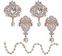 Yhsheen Rhinestone Brooches Crystal Brooch Pins, Pearl Crystal Wedding Bouquet kit Set