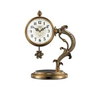 YHshop Table Clock Desk Clock Living Room Home Clock Pendulum Clock Desktop Desk Clock Clock Ornaments Sitting Clock Desk Light Luxury Retro Silent Shelf Clock