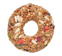 Yhsioaklo Bird Treats for Parakeets | Grain Teether Donut Toys | Natural Wood Foraging Enrichment | Chewable Activity Play for Aviary, Lovebirds & Small Parrots