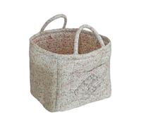 Yhsioaklo Bohemian Storage Basket - Quilted Floral Foldable Fabric Bin with Reinforced Handles, Large Capacity Tote for Laundry Picnic Car Home, Side Pockets | for Nursery Office