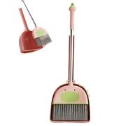 Yhsioaklo Broom Brush With Comb Teeth,Long Handled Dustpan And Brush-Set|Adjustable Tall Sweeping Cleaner,Toddler Combo For Home Kitchen Room Office Lobby Floor|Kids Manners Leaning Activity