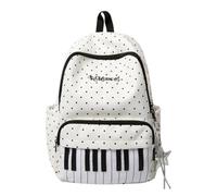 Yhsioaklo Casual Backpack Large Capacity Piano Print School Bookbag