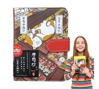 Yhsioaklo Cat Diary Notebook - Magnetic Closure, Japanese Cat Cover, Undated Basic Journal, Simple Sketchbook for Students, 224P Color Pages