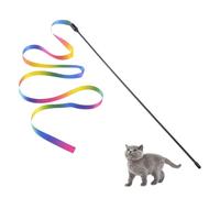 Yhsioaklo Cat String Toy - Rainbow Wand | Funny Kitten Fishing Pole For Bored Indoor Cats, and Exercise Accessory, Interactive Teaser Ribbon, Playful Swatting Stick, 1pc