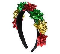 Yhsioaklo Christmas Flower Headband,Comfortable Festive | Christmas Headband Red Green Gold Flower - for Mother Girlfriend Friends Classmates Cosplay Event Parade Family Gathering