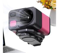 Yhsioaklo Clip On Car Fan - 100 Speed LED Display, Semi Cooling Technology, Rechargeable Hands Free Clip Fan, Portable Personal Air Cooler for Workplace Camping