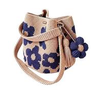 Yhsioaklo Crocheted Tote Bag, Shoulder Bag with Floral Pattern Design, Crocheted Shoulder Bag, Women Girls Everyday Commuting Daily Paths Shopping Outdoor Holiday Holiday, purple, Siehe Beschreibung
