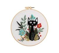 Yhsioaklo Embroidery Kits For Adults - Funny Cat Design For Crafts And Embroidery | Hand Sewing Supplies For Women And Enthusiasts Art Class Travel Home Gift