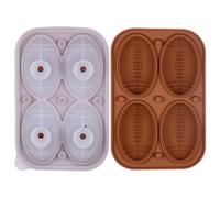 Yhsioaklo Football Silicone Mould | Four Cavities Three Dimensional Kitchen Mould | Silicone Chocolate Mould | For Bar Whisky Cocktails Water Fridge Freezer Cake Chocolate Candy Fondant