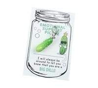 Yhsioaklo Funny Cucumber Key Chain Resin Cucumber Bag Charm Bag Pendant Decoration with Positive Card for Men and Women Backpack Cars Key Decoration, Siehe Beschreibung, Paper and resin, See