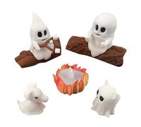 Yhsioaklo Ghost Campfire Night Light | 3D Printed Halloween Bonfire Table Lamp for Bedroom, Nursery, or Living Room | Spooky Ghost Design Nightlight Ornament for Home Décor and