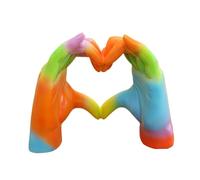 Yhsioaklo Hand Heart | Modern Sculpture Heart Hand Colorful Contemporary Decor | Resin Home Decoration for Living Room Bedroom Office Library | Birthday Valentine's Day Gift