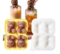 Yhsioaklo Ice Cube Tray, Food-Grade Silicone Container in Bear Shape, Ice Cube Tray in Bear Shape, For Drinks, Water, Whisky and Cocktails Indoors, When Eating With The Family From The