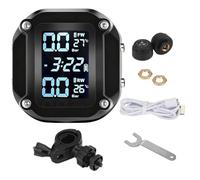 Yhsioaklo Motorcycle Tire Pressure Monitoring LCD|Waterproof Real-Time Tyre Detector With External Sensor | Ensures Road Safety For Riding, Commuting, Touring & Long-Distance Motorcycle Trips