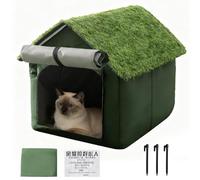 Yhsioaklo Outdoor Cat House Weatherproof Cave Waterproof Windproof with Non-Slip Oxford Fabric Folding Cat House for Outdoor Hiding Tent
