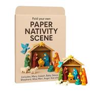 Yhsioaklo Paper Nativity Scene | Fun Handmade Desk Decorations | Paper Nativity Set for Christmas | For Beginners Children Adults Lovers' Crafts Family Meetings Parties Holidays