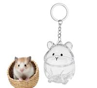 Yhsioaklo Pet Hair Key Ring | Transparent Hamster Shaped Container, Collectable Dog Hair Storage Bottle | For Backpack Purse Travel Home Party Car Rear View Mirror Everyday