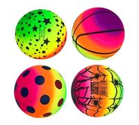 Yhsioaklo Rainbow Beach Ball - 6 Inch Inflatable PVC Sports Kickball, Elastic Match Ball for Indoor Outdoor Playground, Summer Party Playbàll for Kids | for Backyard Pool