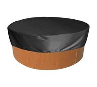 Yhsioaklo Round Swimming Pool Cover - Foldable Waterproof Bathtub Lid for Children, Rainproof Dustproof Oxford Cloth Shield, Pet Solar Protection for abové Ground Winter Safety Pool Accessories 210D