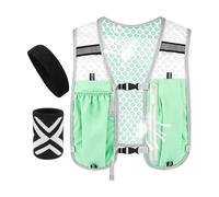 Yhsioaklo Running Reflective Vest,Adjustable Hydration Gear with Headband and Wristband | Jogging Safety Pack Vest,for Men Women Outdoor Trail Training Fitness Walking Cycling Hiking