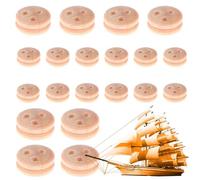 Yhsioaklo Ship Model Pulley | 4mm Wooden Pulley | Small Model Shipways Blocks | 20x Sailing Boat Accessories Set | for Men Women Home Studio Workshop Crafting School Project Hobby Collection Gift DIY