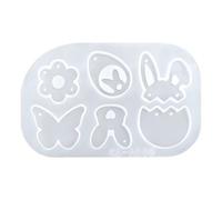 Yhsioaklo Silicone Mould for Arettes - Mould for Easter Crafts | Design with Butterflies Flowers Rabbits and Eggs for Creating Arettes - for Women Men Girls School and Home