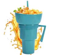 Yhsioaklo Snack and Drink Cup - Kids Snack Container Drink Cup with Straw,Spill-Proof Beverage Holder Food Container for Travel Picnic Kids Beach Camping Movie Night Adults Outdoor
