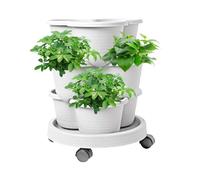 Yhsioaklo Stackable Planter, Vertical Garden Tower, Stackable Plant Pot, Flower Pots with Removable Wheels for Succulents and Flowers