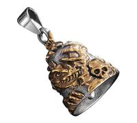 Yhsioaklo Szaluyk Motorcycle Vintage Metal Skull Protective Bell | Stylish Dragon Decoration Car Accessories Keychains Door Backpacks, Consulte la descripción
