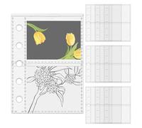 Yhsioaklo Transparent Folder Sheet Covers, Pack of 10, M5 5-Ring Folder Protective Pages, Sticker Bags for Artists, Drawers, Students, Teachers, Office Staff, School Project Managers, Travellers