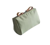 Yhsioaklo Women's Makeup Bag, Portable Cosmetic Bag, Travel Makeup Organiser with Multiple Compartments, Small Beauty Toiletry Bag for Women and Girls, Portable for Dorm, Camping, Dating, Green, see