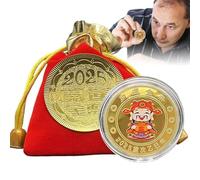 Yhsioaklo Year of the Snake Coin, God of Wealth Coin | Chinese God of Wealth Challenge Coin | Round Lucky Coin, Coin Collection