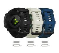 YHSITFNG for Garmin Instinct Bands, Soft Silicone Replacement Watch Band Strap for Instinct Esports/Solar/Tide/Tactical Wristband Smartwatch (Black+Dark Blue+Tundra)