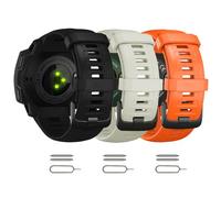 YHSITFNG for Garmin Instinct Bands, Soft Silicone Replacement Watch Band Strap for Instinct Esports/Solar/Tide/Tactical Wristband Smartwatch (Black+Tundr Orange)