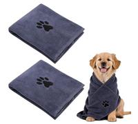 YHSKJCD 2 Pack Quick Drying Dog Towel, Large Dog Towels for Drying Dogs, 75 x 35 cm Super Absorbent Microfiber Dog Towels, Soft Pet Bath Towel for Puppies, Cats and Other Pets Bath, Rain, Travel