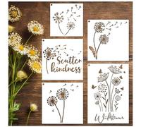 yhslmh Large Dandelion Stencils Painting on Wood Walls 14.5 X 10 inch Flower Paint Stencil Art Crafts Projects Drawing Reusable Burning Pattern on Canvas Decorating for Kids Adult (Dandelion)