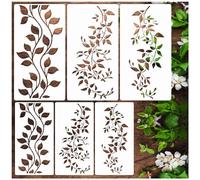 yhslmh Large Vine Stencils for Painting on Wood Wall 16 Inch Reusable Branches Layering Leaf Leaves Stencils for Crafts Canvas Furniture Wall Drawing Card Making Pattern Decorative (6 Large Vine)
