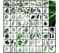 yhslmh Small Leaf Stencils for Painting on Wood Stone Reusable Tropical Leaves Fern Palm Nature Stencils for Kids Adults on Wood Fabric Rock Card Art Paint Wall Furniture Home Decor (60 Leaf)