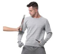 YhsPkAh 5 Level Stab Proof Clothing for Protect Personal Safety, Level 5 Hppe Knit Crew Neck Safety Workwear Protective Top, Wear-Resistant/Cut-Resistant, For Police & Security Staff lightgray-L